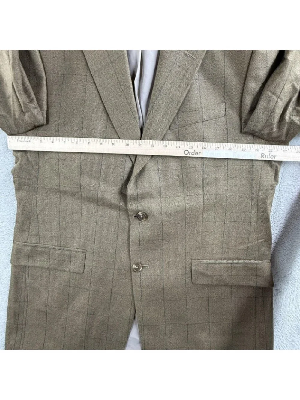Lauren Ralph Lauren Blazer Mens 42L Brown Herringbone Tweed Sport Coat Jacket